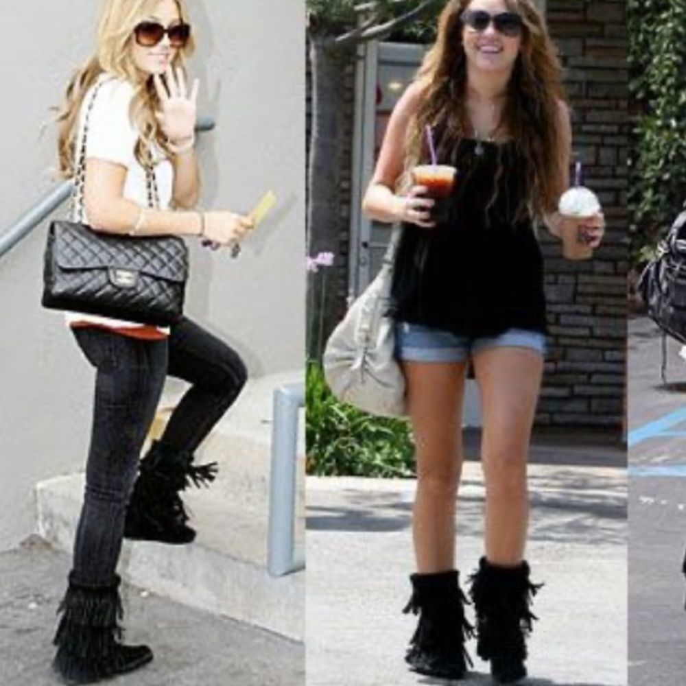 Minnetonka Suede 3 Layer Fringe Boots- Size 6 - image 8